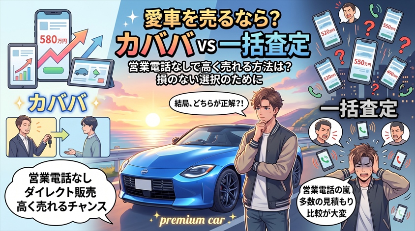 カババ vs 一括査定｜営業電話なしで高く売れる方法を徹底比較