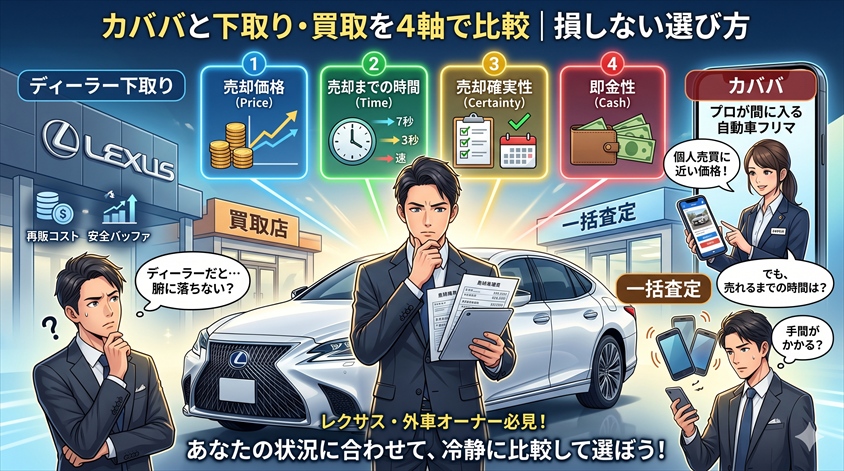 カババと下取り・買取を4軸で比較｜損しない選び方