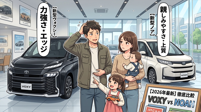 【2026最新】ヴォクシー vs ノアどっちを選ぶ？違い・価格・家族向けを徹底比較