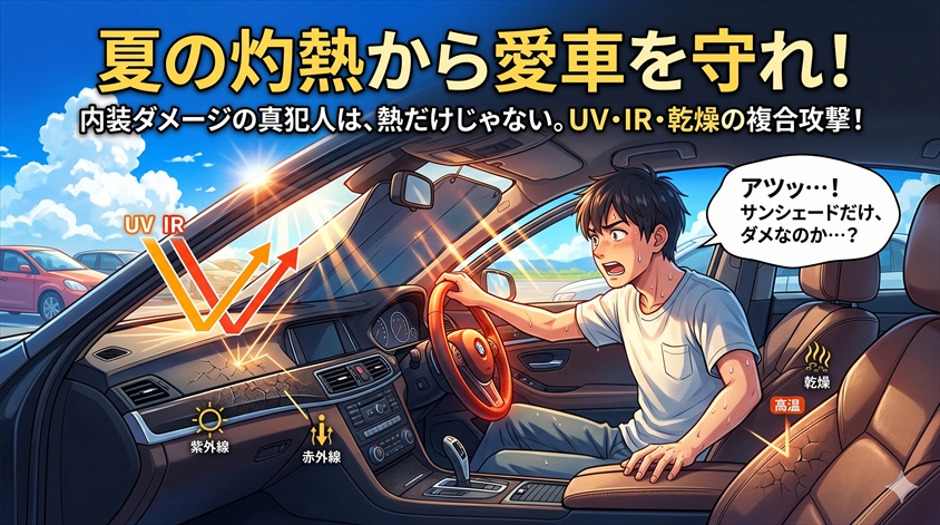 夏の車内、内装が日焼けする本当の理由と対策を徹底解説