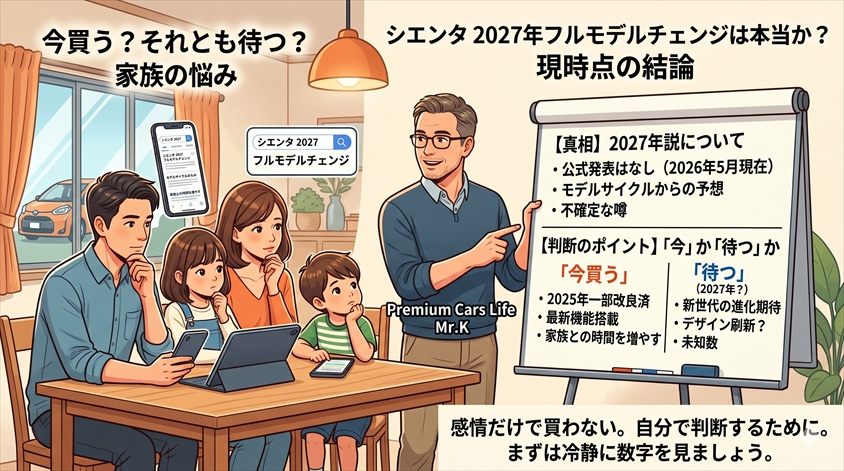 シエンタ フルモデルチェンジ2027は本当か？現時点の結論