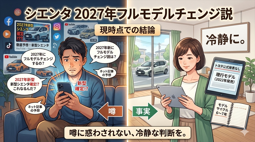シエンタ 2027年フルモデルチェンジ説｜現時点での結論