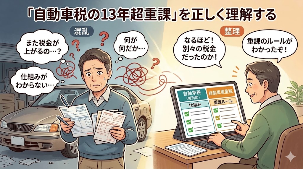 「自動車税の13年超重課」を正しく理解する