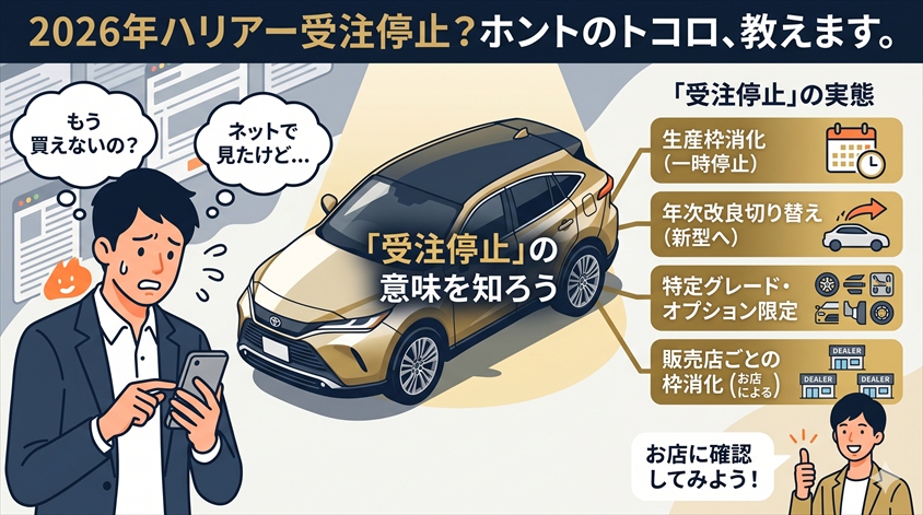 ハリアーは2026年に受注停止している?最新状況を整理