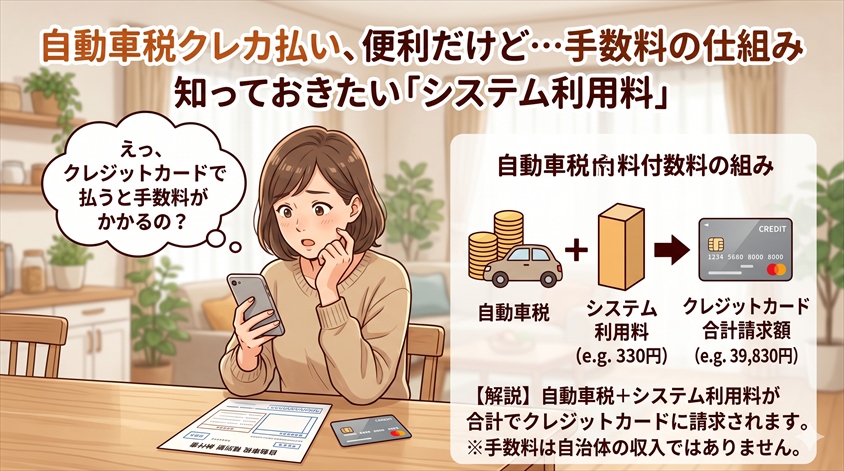 自動車税をクレジットカードで払うとかかる手数料の仕組み