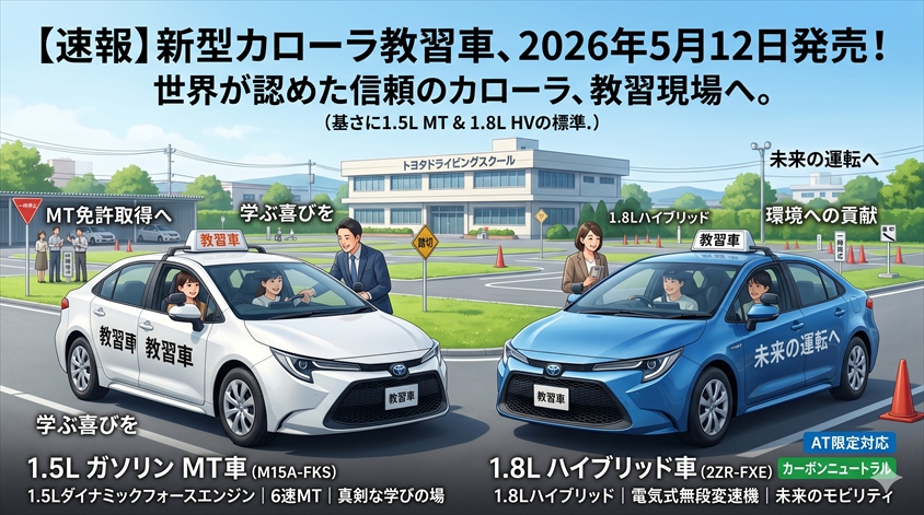 2026年5月12日、新型カローラ教習車が発売｜最新情報まとめ