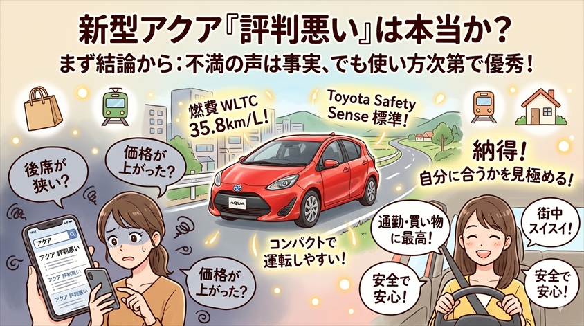 新型アクアの「評判悪い」は本当か？まず結論から