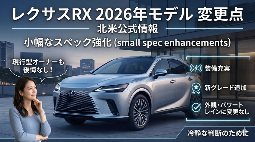 レクサスRX 2026年モデルの変更点【北米公式情報】