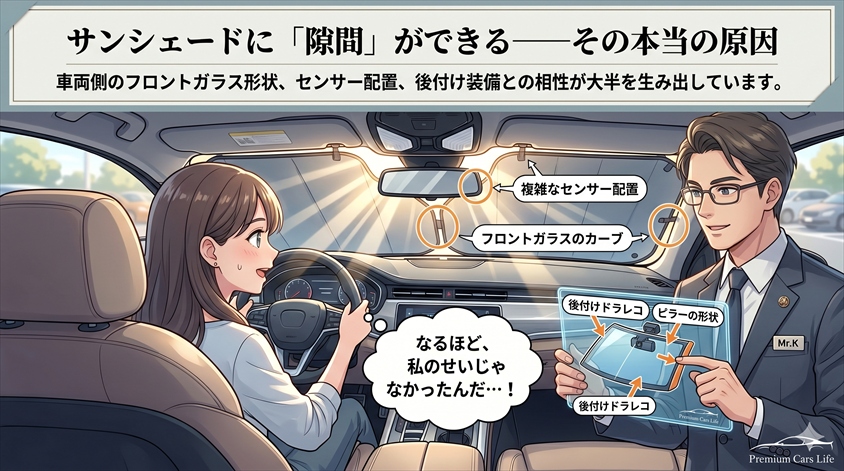 サンシェードに「隙間」ができる——その本当の原因