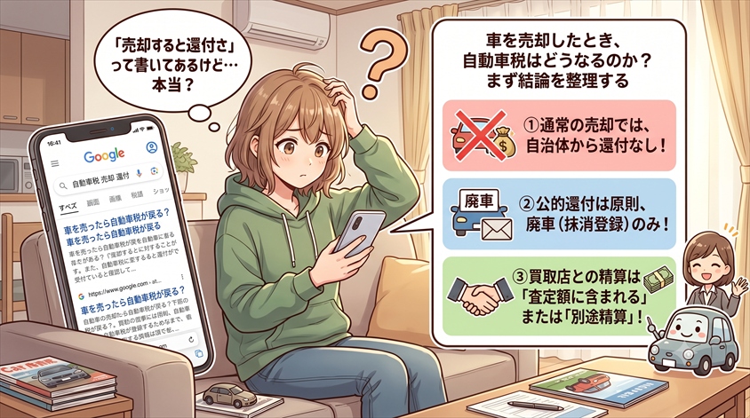 車を売却したとき、自動車税はどうなるのか？まず結論を整理する