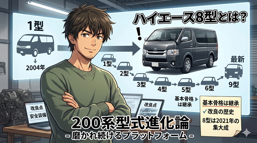 ハイエース8型とは何か?200系の型式を整理する