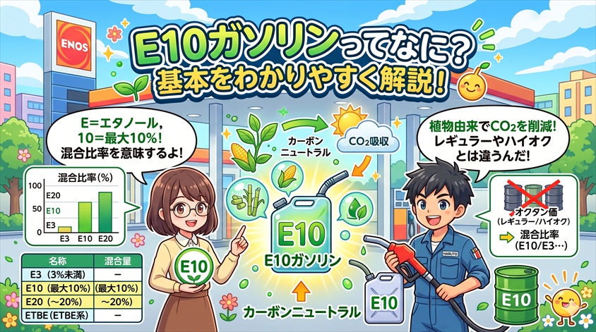E10ガソリンとは?基本をわかりやすく解説