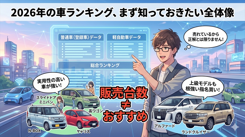 2026年の車ランキング、まず知っておきたい全体像