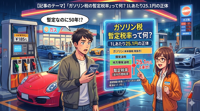 「ガソリン税の暫定税率」って何?1Lあたり25.1円の正体