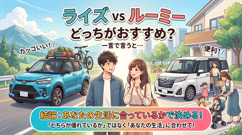 【結論】ライズとルーミーはどっちがおすすめ?一言で言うと