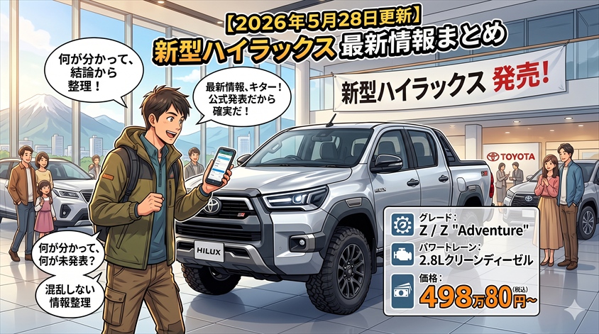 【2026年5月28日更新】新型ハイラックス 最新情報まとめ