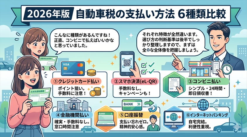 2026年版・自動車税の支払い方法を6種類まとめて比較