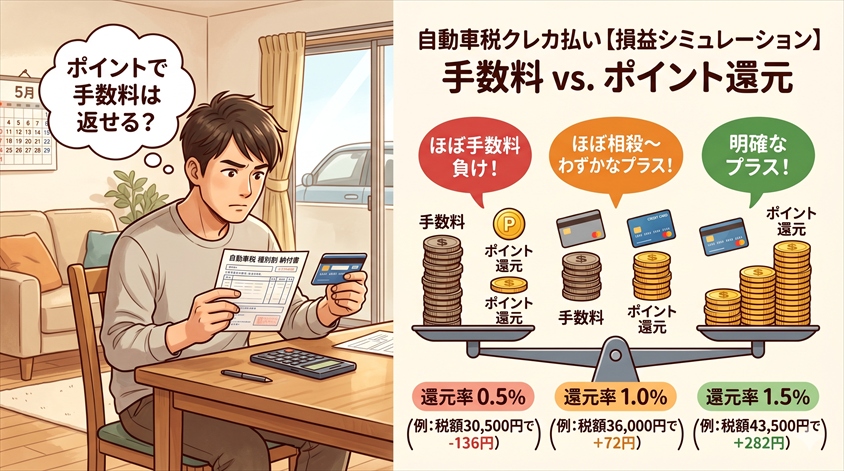 ポイント還元で手数料は取り戻せるのか？損益シミュレーション