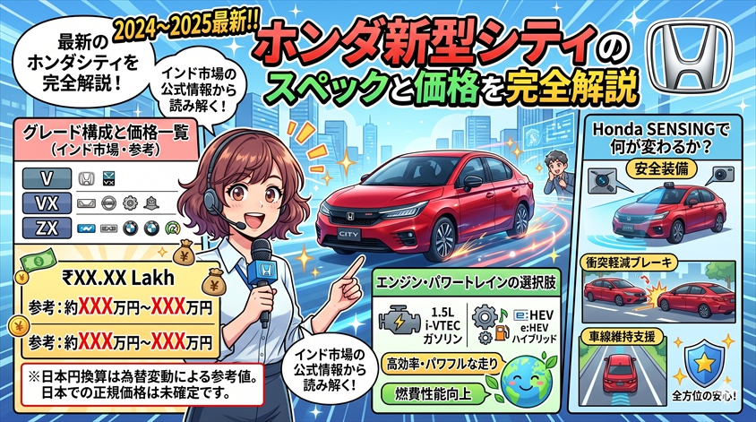 【2024〜2025年最新】ホンダ新型シティのスペックと価格を完全解説