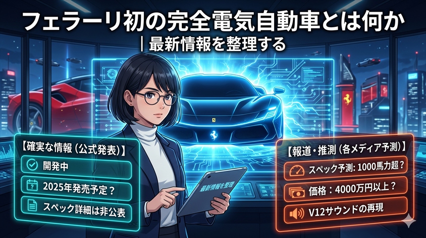 フェラーリ初の完全電気自動車とは何か｜最新情報を整理する