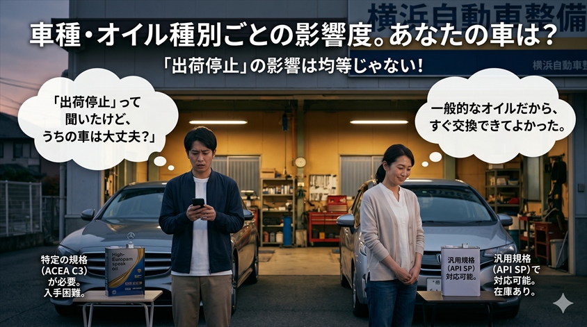 車種・オイル種別ごとの影響度──あなたの車は大丈夫？