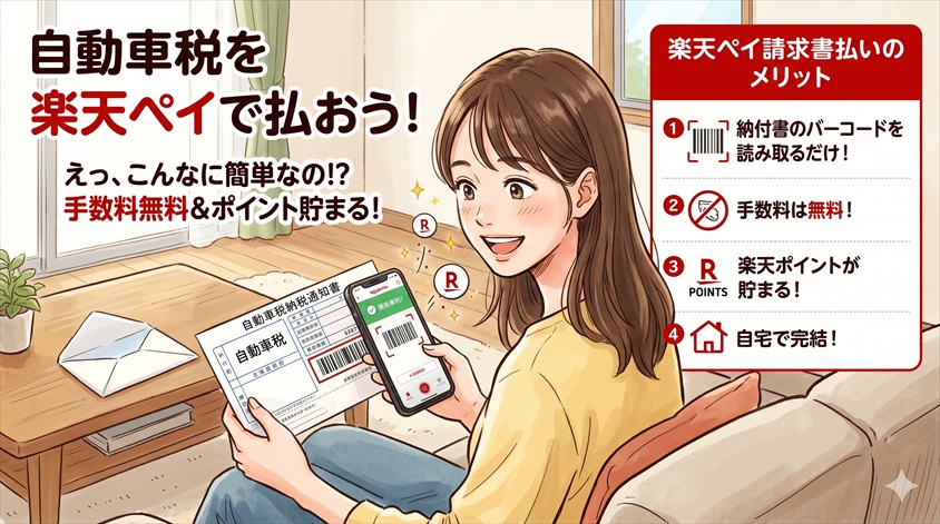 自動車税を楽天ペイで払う方法とポイントの仕組み