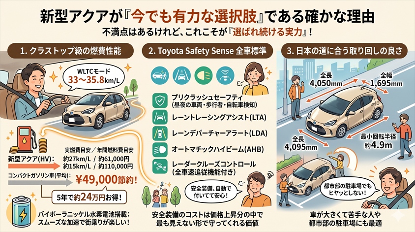 一方で高く評価されている新型アクアの強み