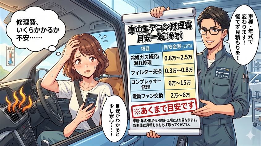 原因別・修理費の目安一覧