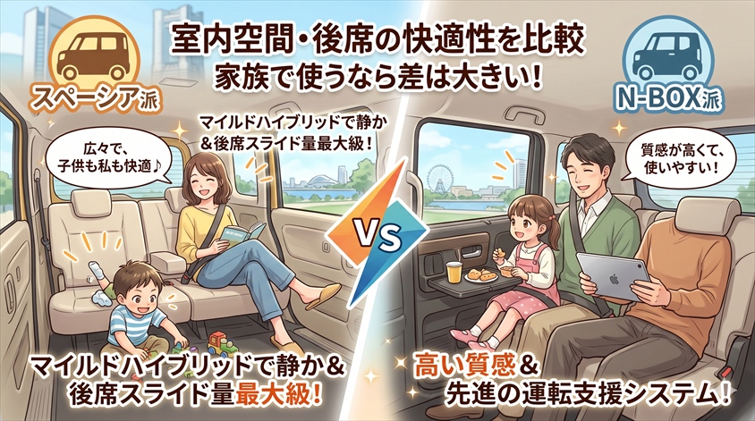 室内空間・後席の快適性を比較──家族で使うなら差は大きい