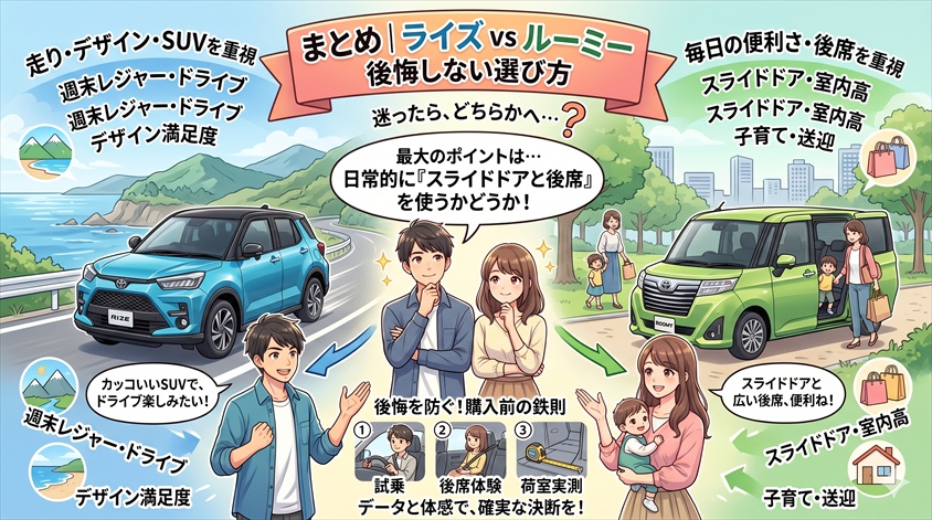 まとめ|ライズとルーミー、後悔しない選び方