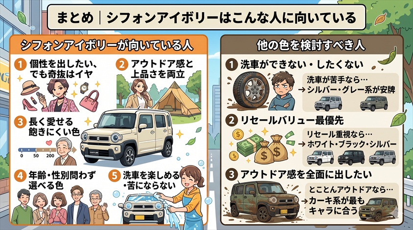 まとめ|シフォンアイボリーはこんな人に向いている