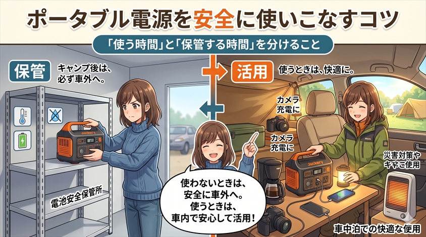 車中泊・キャンプ・災害対策で安全に使いこなすコツ