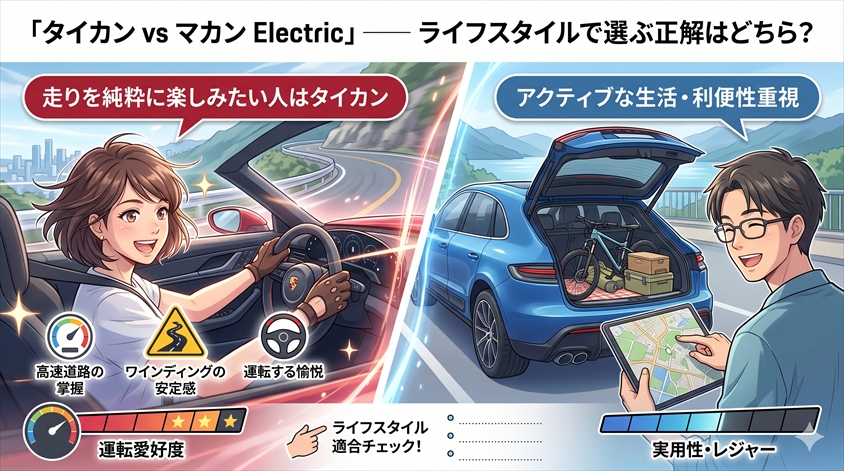 タイカン vs マカン Electric——ライフスタイルで選ぶ正解はどちら？
