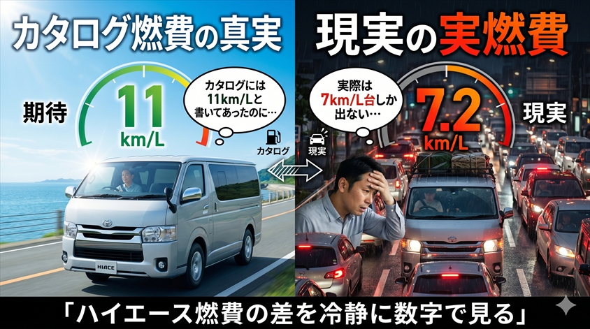 ハイエース ディーゼルの実燃費｜カタログ値と現実の差を確認する