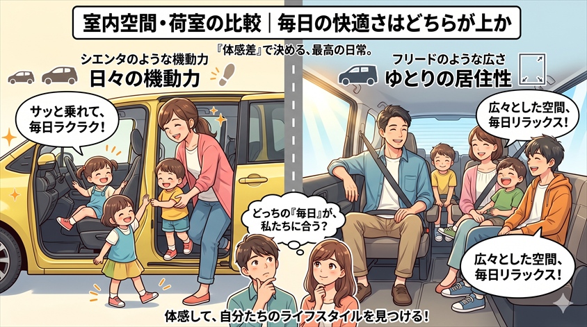 室内空間・荷室の比較|毎日の快適さはどちらが上か