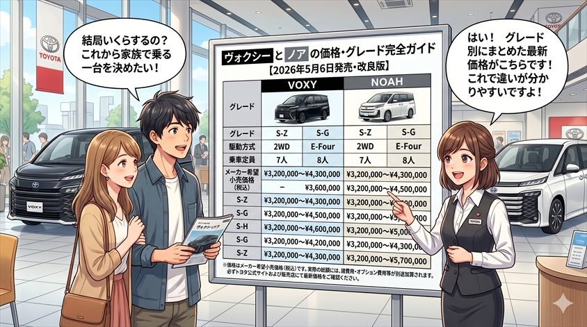 ヴォクシーとノアの価格・グレード完全ガイド