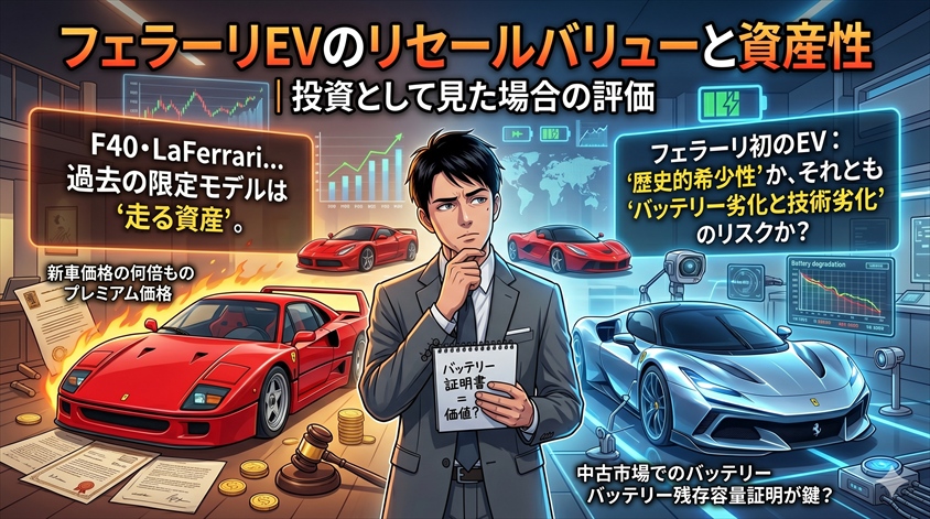 フェラーリEVのリセールバリューと資産性｜投資として見た場合の評価