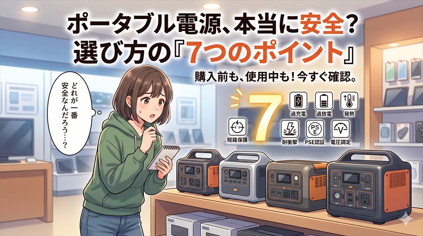 安全なポータブル電源を選ぶ際に確認すべき7つのポイント