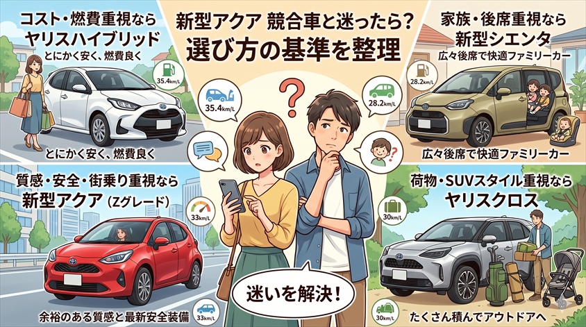 競合車との比較——新型アクアを選ぶ前に確認すること
