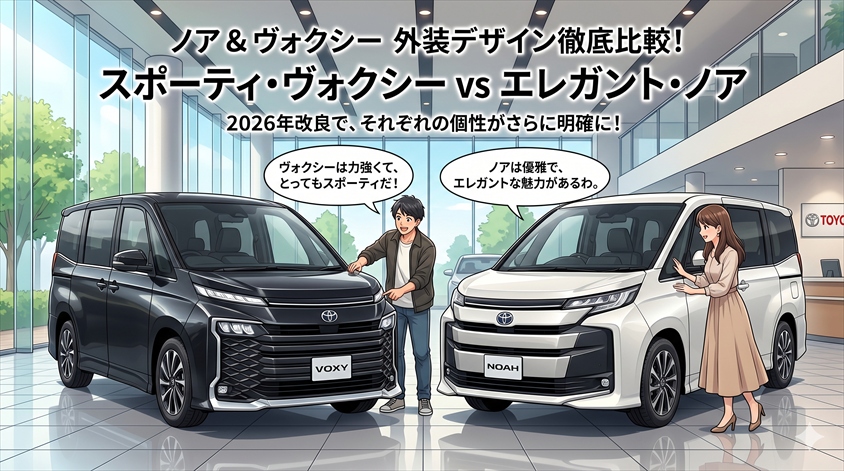 外装デザイン比較:ノアはエレガント、ヴォクシーはスポーティ