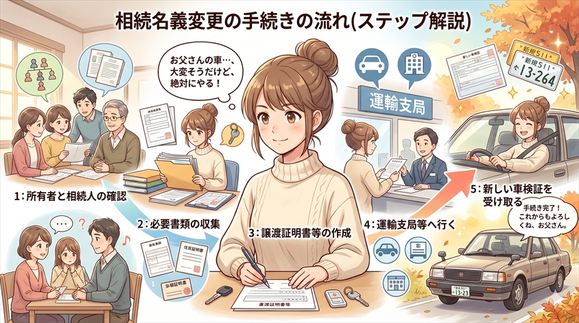 相続名義変更の手続きの流れ(ステップ解説)