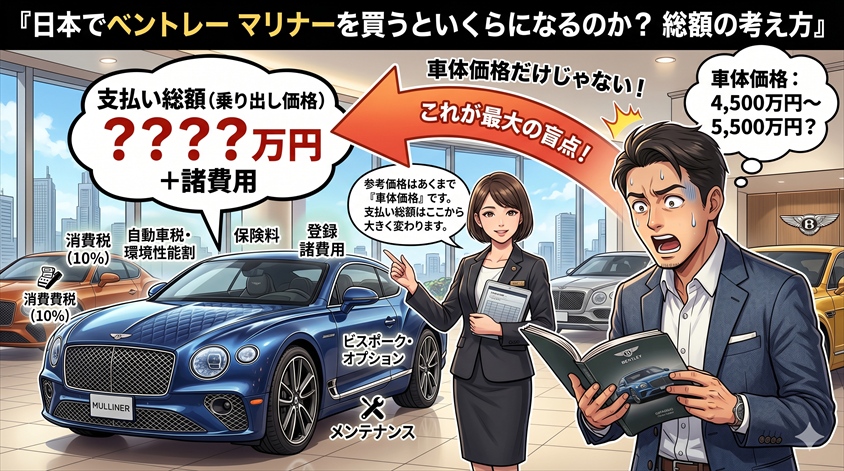 日本でベントレー マリナーを買うといくらになるのか？総額の考え方