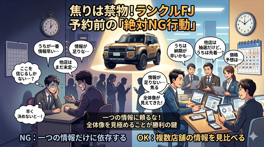 ランクルFJ購入前にやってはいけないNG行動