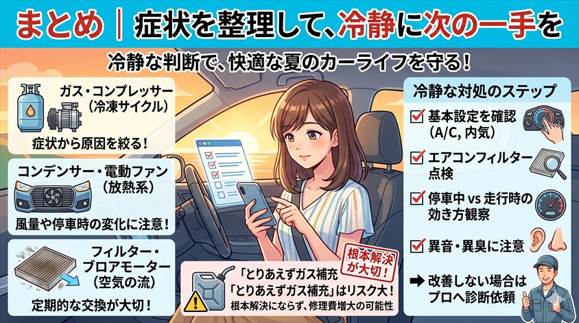まとめ｜症状を整理して、冷静に次の一手を