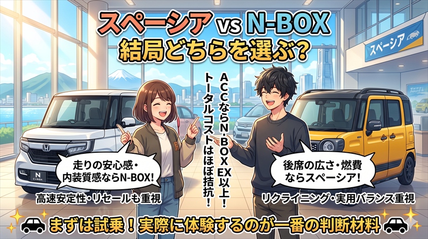 まとめ──スペーシア vs N-BOX、結局どちらを選ぶべきか