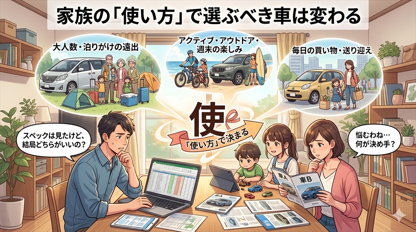 家族の「使い方」で選ぶべき車は変わる