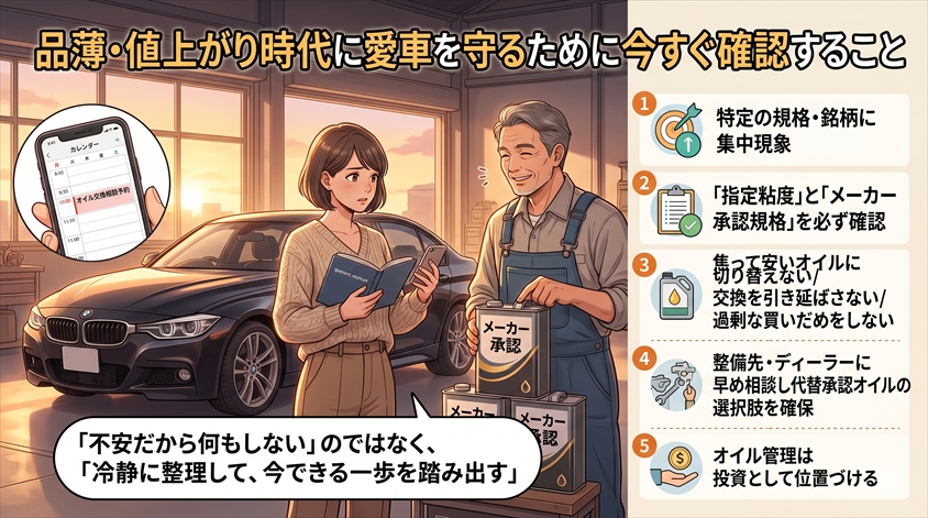 まとめ——品薄・値上がり時代に愛車を守るために今すぐ確認すること