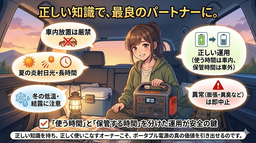 まとめ：正しい知識で、ポータブル電源をカーライフの最良のパートナーに