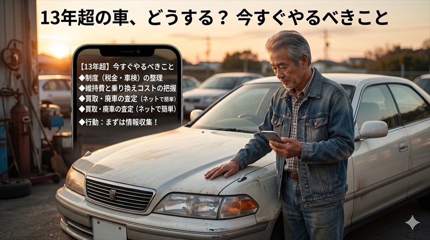13年超の車を持つオーナーが今すぐやるべきこと