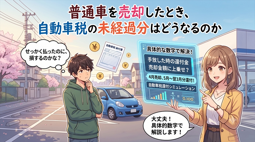 普通車を売却したとき、自動車税の未経過分はどうなるのか